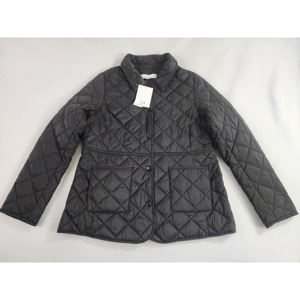 Magaschoni Womens Black Quilted Lightweight Jacket Coat G304161 Nylon Size M